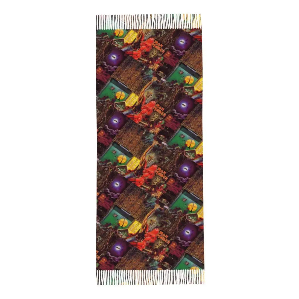 Custom Female Large British Heavy Metal Rock Iron Maidens Scarves Women Winter Soft Warm Tassel Shawl Wraps Scarf