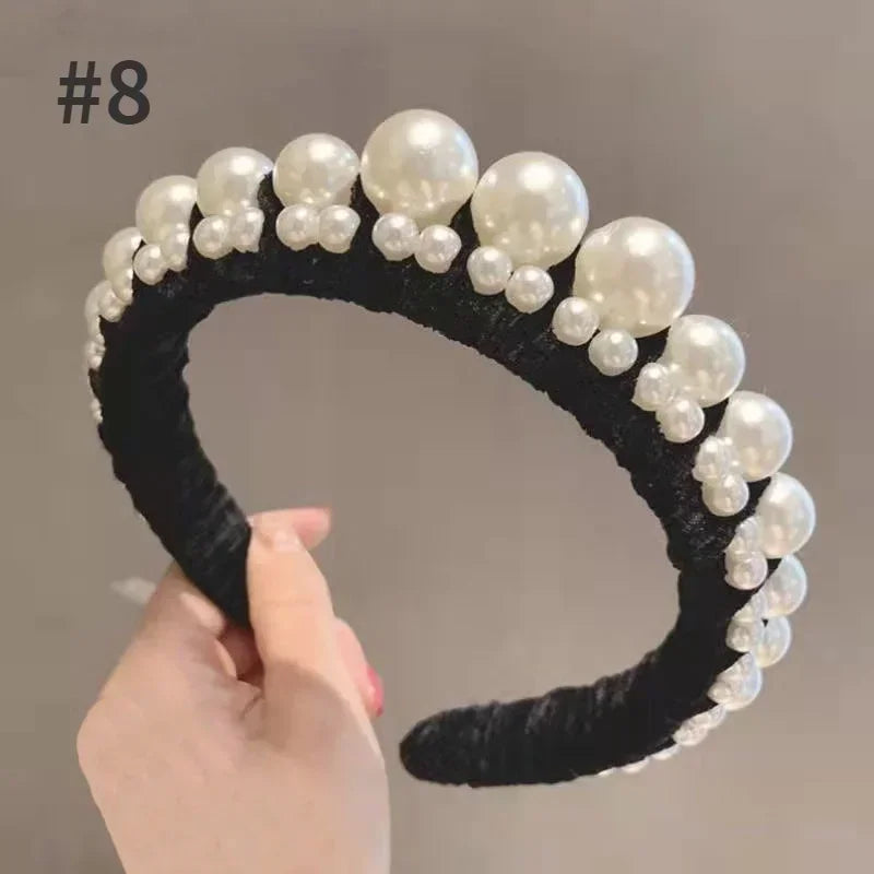 Pearl Hair Accessories Headwear Women's Hair Strap Fashion Retro Exquisite  Accessories Girls and Children's Hair Hoops