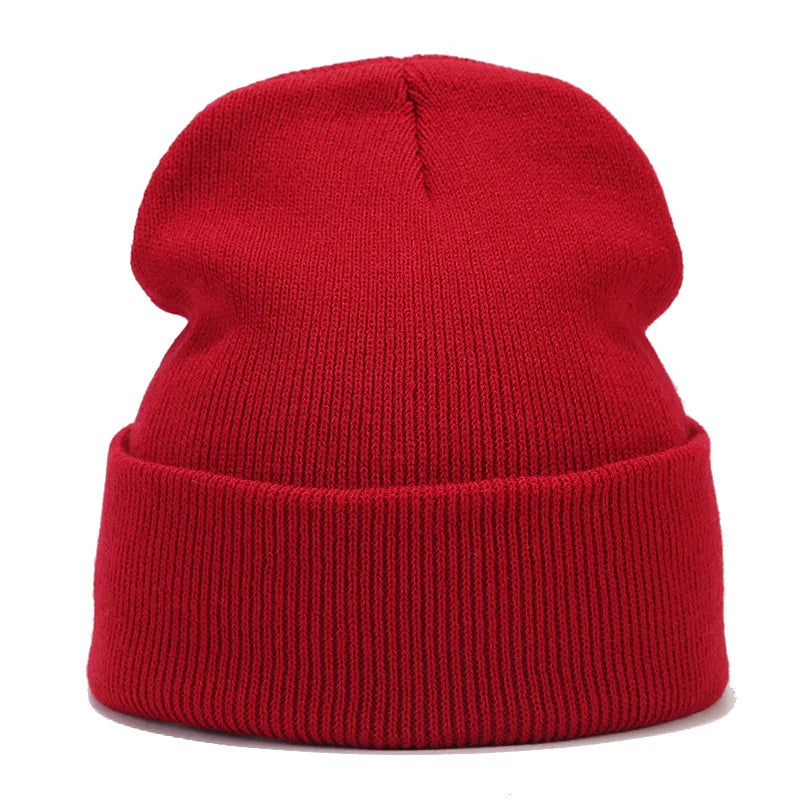 Knitted hats for men and women in autumn and winter, pure color, simple and versatile. Knitted hats with pullovers and cold hats