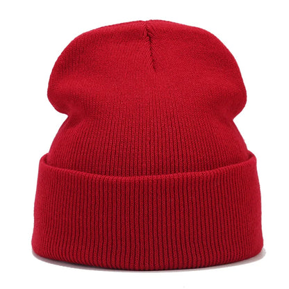 Knitted hats for men and women in autumn and winter, pure color, simple and versatile. Knitted hats with pullovers and cold hats