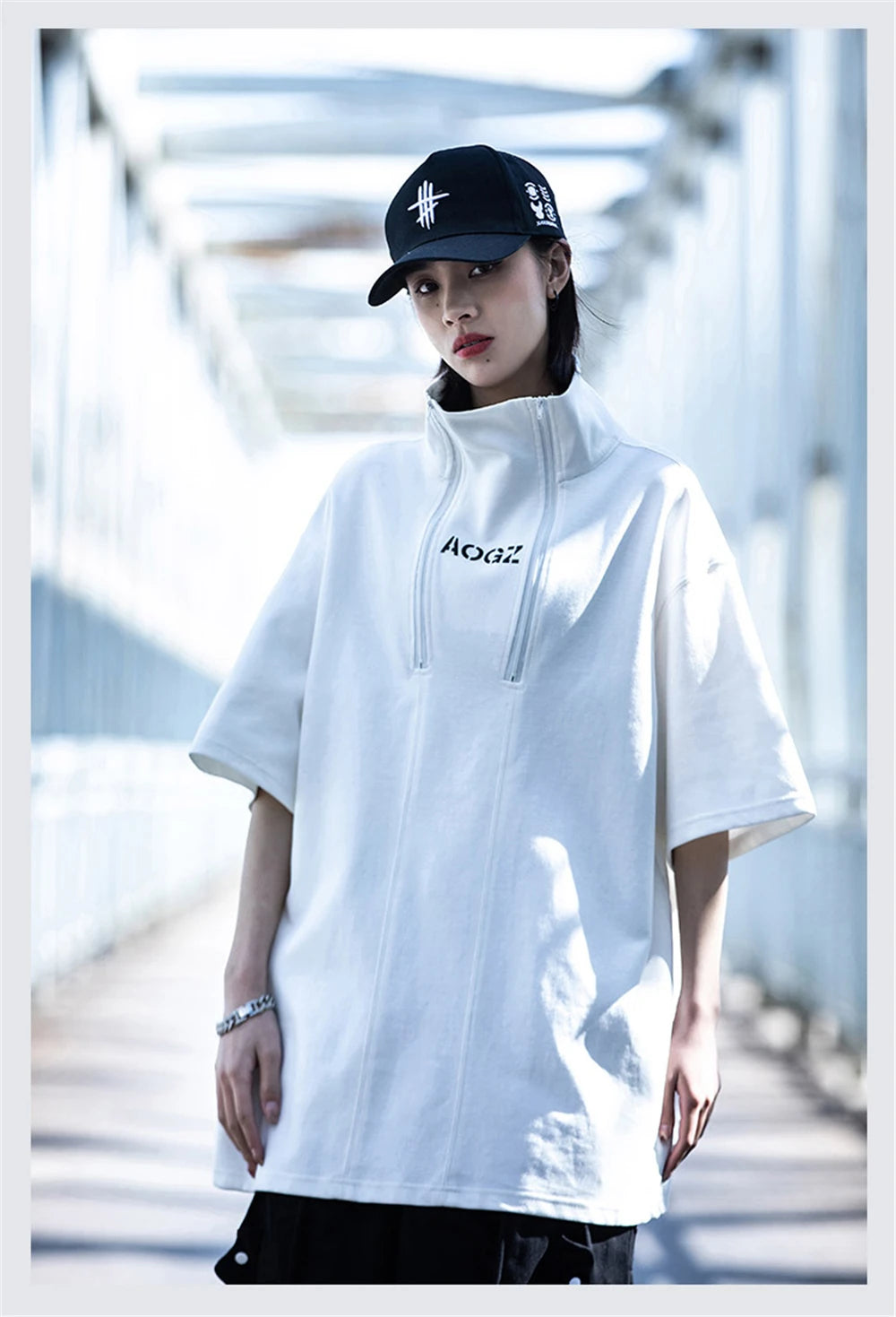 Techwear Turtleneck T-Shirt Men Hip Hop Spring Summer Harajuku Tshirt Loose Short Sleeve Tops Tees Shirts Streetwear