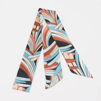 Skinny Scarf Hair Small Women Simple Style Handle Ribbon Fashion Printing Hairband Headscarf Beautiful Scarves Bags for Women