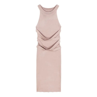 Dresses for Women  Elegant Sexy Sleeveless  Back Textured Mini Skinny Dress New Fashion Summer Casual PTKPCC