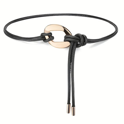 Elegant ladies tie knot belts, retro thin waistbands, fashionable decorative dresses, shirts, coats and overcoats with belts