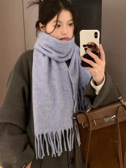 Scarf For Women Winter High-End New Autumn And Winter Korean Version Warm And Thickened Versatile Neck Protection