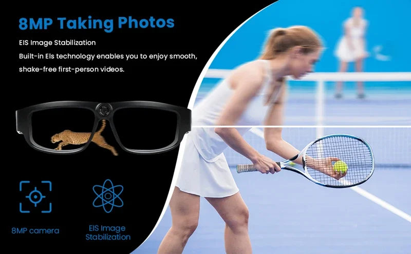 Smart Glasses 1080P Video Sports Glasses 4K Camera Music Call AI Translation Glasses Requires Card Insertion For Use