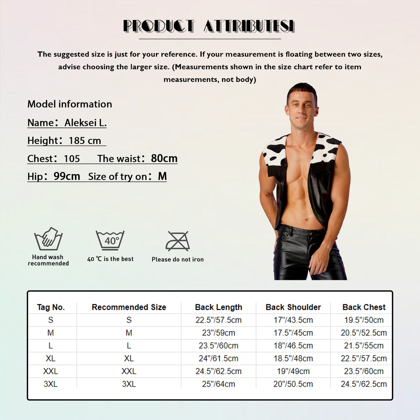 Men Western Cowboy Costume Cow Print Vest Flannel Metallic Cardigan Open Front Tassel Waistcoat Halloween Cosplay Party Dress Up