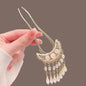 Fashion Hair Accessories Metal U Shape Hair Clip For Women Elegant Simulated Pearl Tassels Hairpin Female Headwear Gifts