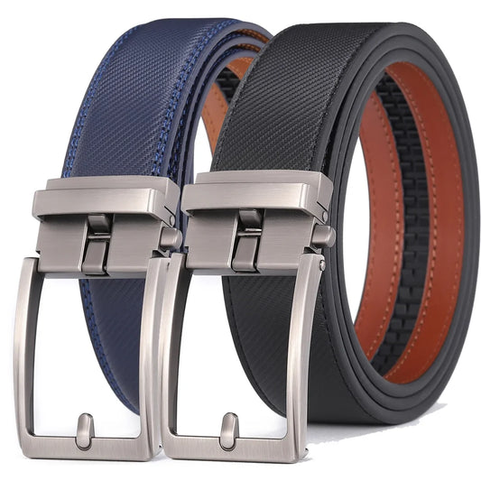 Click Belts for Men Luxury Brand Designer Automatic Buckle Real Original Genuine Leather Men's Belt Male Jeans Waist Straps