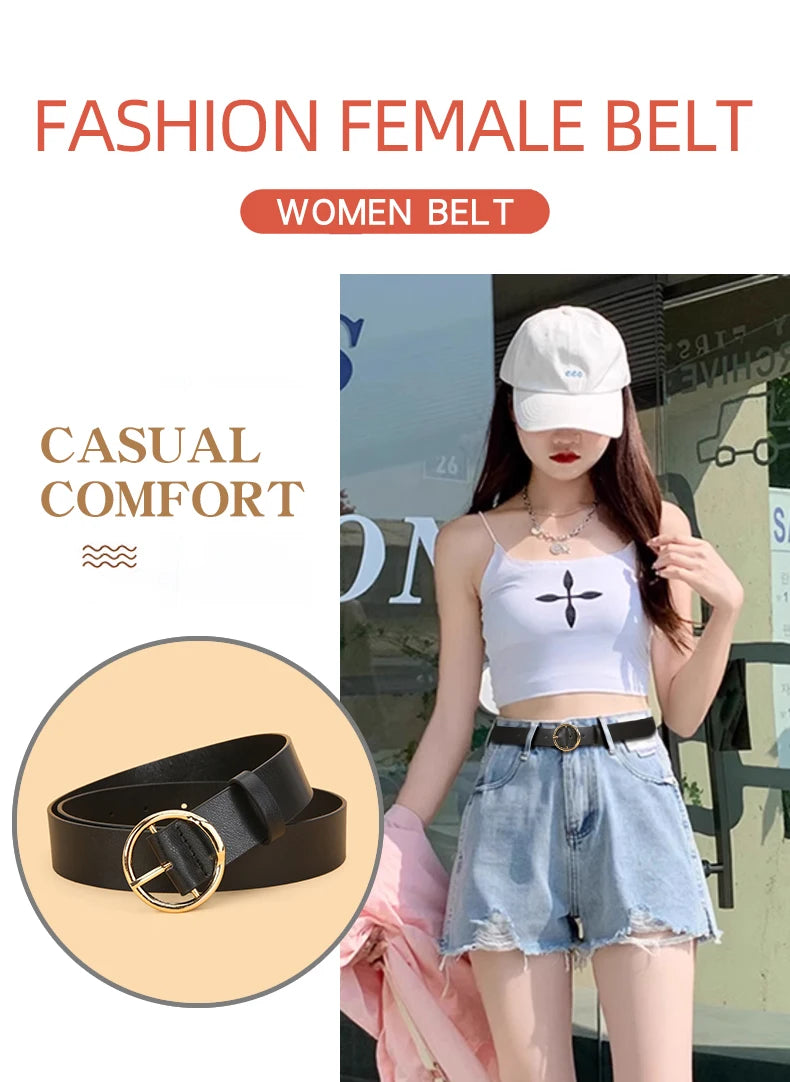 3pc New Women'S Minimalist and Stylish Versatile Belts, Classic Belts for Jeans and Dresses, Solid Color Elegant Belts