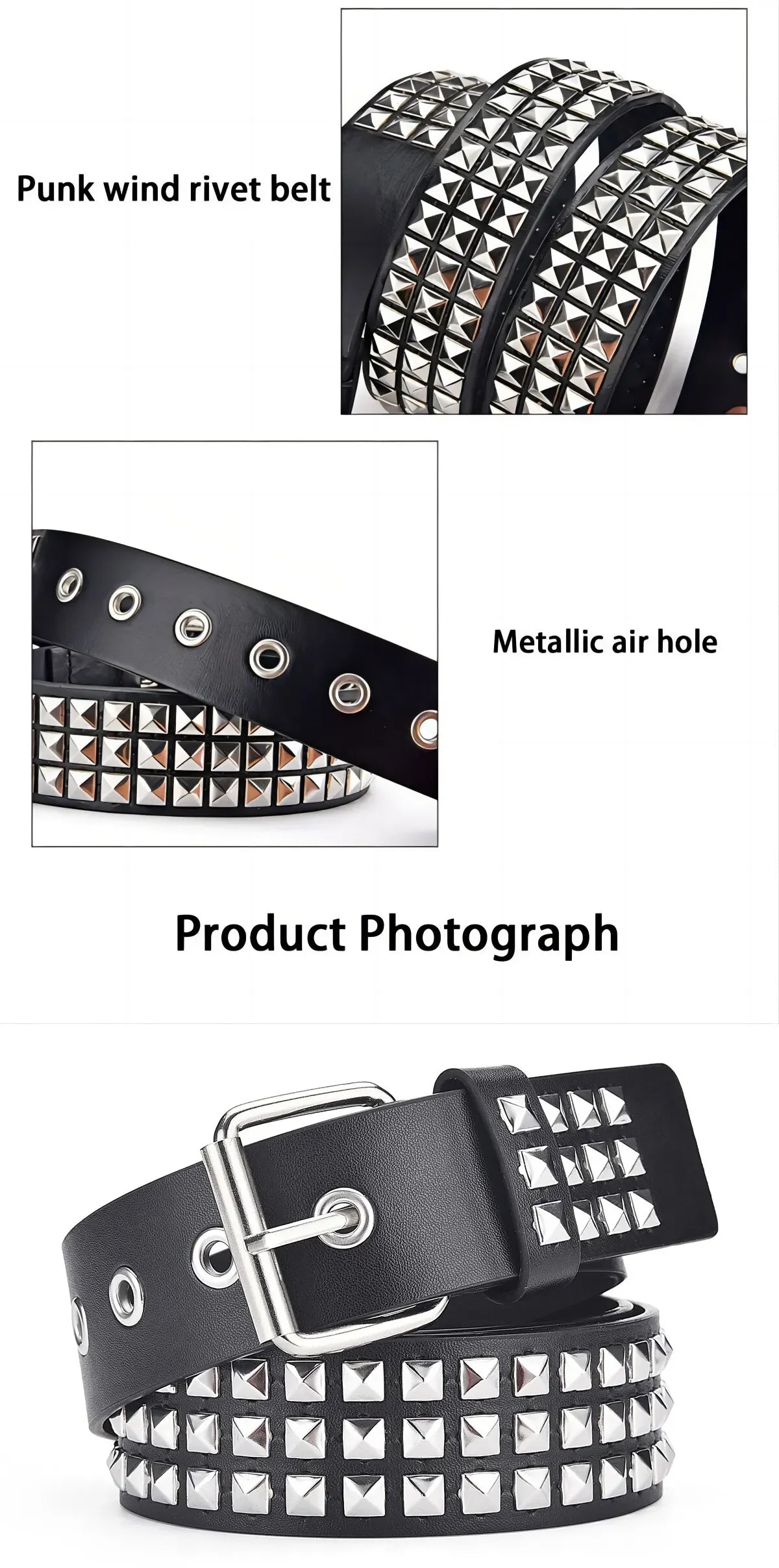 Trend Rivet Belts Heavy Metal Belt Men Women Punk Nightclub Rock Style Jeans Belt Y2K Belt Fashion Decoration Women's Belts