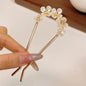 Fashion Hair Accessories Metal U Shape Hair Clip For Women Elegant Simulated Pearl Tassels Hairpin Female Headwear Gifts