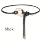 Elegant ladies tie knot belts, retro thin waistbands, fashionable decorative dresses, shirts, coats and overcoats with belts