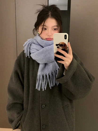 Scarf For Women Winter High-End New Autumn And Winter Korean Version Warm And Thickened Versatile Neck Protection
