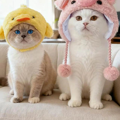Funny Animal Hats for Cats Dogs Small Pets Kitten Puppy Costume Headwear Accessories Party Dress Up Photo Props Pet Supplies