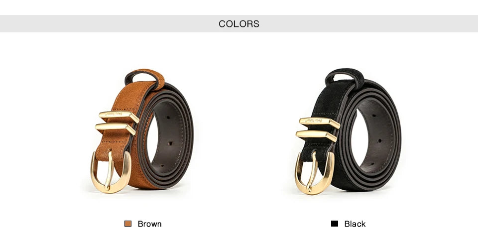 BEAUTODAY Belts Women Split Leather Gold Buckle Trendy Versatile Waist Strap Accessories Casual Belts Female Handmade 91118