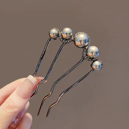 Fashion Hair Accessories Metal U Shape Hair Clip For Women Elegant Simulated Pearl Tassels Hairpin Female Headwear Gifts