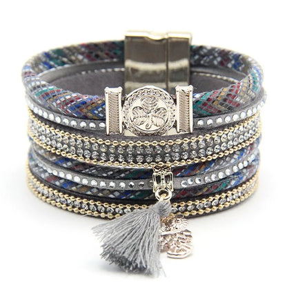 Ethnic Owl Leather Bracelet Bohemian Women's Bracelet Jewelry Birthday Gift For Women Best Sell