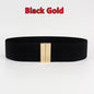 Fashion Women Elastic Band Wide Belts Simple Down Coat Waist Belt Female Buckle Black Strap Dress Decoration Accessories Ladies