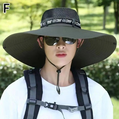 Summer Large Sun Hat Men Women Breathable Fishing Caps Sun UV Protection Mesh Fisherman Hat Hiking Outdoor Beach Cap