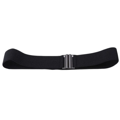 Women Elastic Band Wide Belts Simple Down Coat Waist Belt Female Buckle Black Strap Dress Decoration Accessories