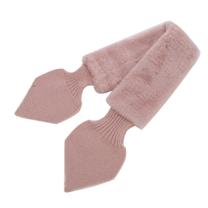 Women Scarves Girls Ladies Autumn Winter Knitted Scarf Sweet Cute Comfortable Warm Female Cross Straps Shawl Soft Neck Scarf